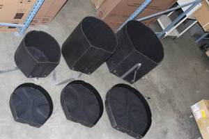 lot 13 image: SKB Roto-Molded D-Shaped Musical Instrument Drum Case Cases Set (Lot of 3) - Stackable w Sure Grip Handles & Buckle