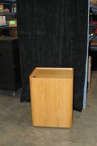 lot 70 image: Van San Light Wood Mobile Storage Cabinet with Casters