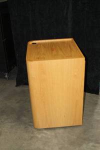 lot 71 image: Van San Light Wood Mobile Storage Cabinet with Casters