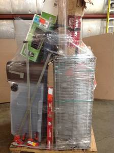 Pallet of assorted hardware,Storage items and mailboxes customer returns