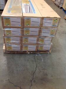PALLET OS 12 CASES Hampton Bay 48 in. x 10 in. Rectangle LED Flush Mount Ceiling Light with Wide Brushed Nickel Border Dimmable 3000 Lumens 4000K NOT USED retail $ 1500