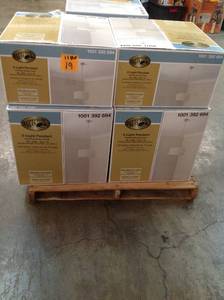 PALLETS OF  11 UNITS OF Hampton Bay 3-Light Cascading Ring Polished Nickel Pendant with White Drum Shade NEW RETAIL $ 1400