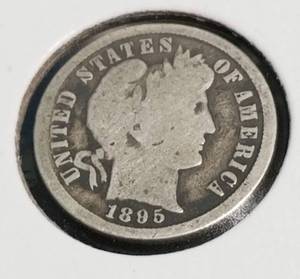 lot 09 image: 1895-S BARBER DIME BETTER DATE COIN