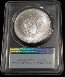 lot 39 image: 2003 AMERICAN SILVER EAGLE 1 TROY OZ. .999 FINE SILVER MS69 PCGS FIRST STRIKE