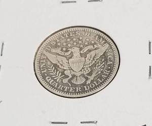 lot 50 image: 1907 BARBER SILVER QUARTER