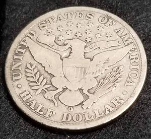 lot 51 image: 1908-O BARBER SILVER HALF DOLLAR