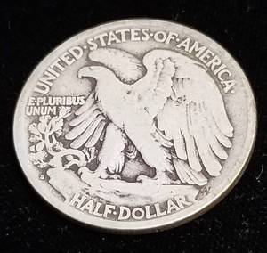 lot 53 image: 1917-S REV MINT MARK WALKING LIBERTY HALF DOLLAR