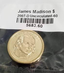lot 55 image: GROUP OF 5 US DOLLARS AS PICTURED