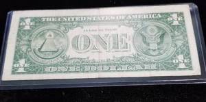 lot 18-A image: 1957 US BLUE SEAL $1 SILVER CERTIFICATE