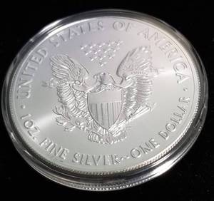 lot 23-A image: 2020 AMERICAN SILVER EAGLE 1 TROY OZ. .999 FINE SILVER IN AIRTITE