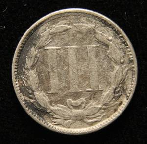 lot 40 image: 1865 US THREE CENT NICKEL