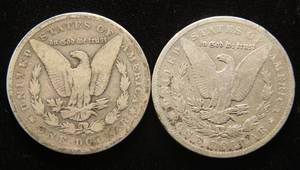lot 48 image: 2 SILVER DOLLARS 1887-O 1899-O