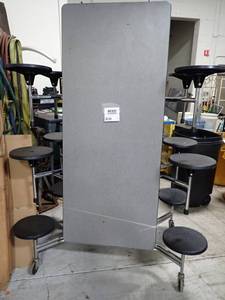 lot 37 image: SICO Mobile Folding Table with stools, on wheels