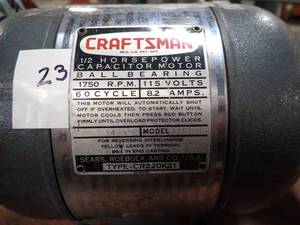 lot 68 image: CRAFTSMAN 12 HP CAPACITOR MOTOR