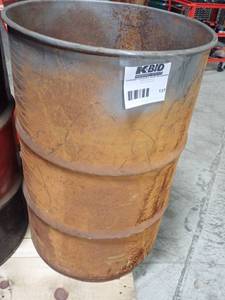 lot 137 image: 55 Gallon Metal Drum