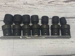 lot 13 image: SK Tools 7pc 38 dr Metric Impact Swivel Socket Set $184 retail
