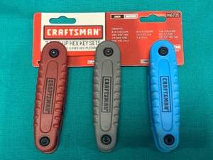 lot 25 image: Craftsman 3 Pack Tri Fold Hex, Torx Key Set