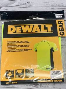 lot 33 image: DeWalt High Visibility UV 50 Max Dri Shirt Size Large