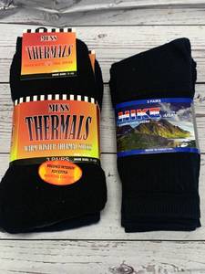 lot 42 image: 6 Pair Mens Thermal & Hiking Socks