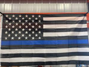 lot 50 image: Thin Blue Line Police 3 x 5 Flag