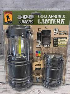lot 56 image: 2 Pack Collapsible Lantern Set (batteries included)
