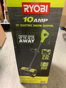 lot 118 image: RYOBI 12 in. 10 Amp Corded Electric Snow Blower Shovel not used