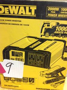lot 9 image: DEWALT 1000-Watt Power Inverter  in good condition