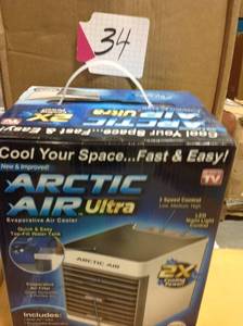 lot 34 image: Arctic Air Ultra Portable in Home Air Cooler As Seen on TV not used
