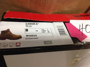 lot 40 image: Wolverine Mens Cabor Waterproof 6 Work Boots - Soft Toe - Dark Brown Size 8(W) not used