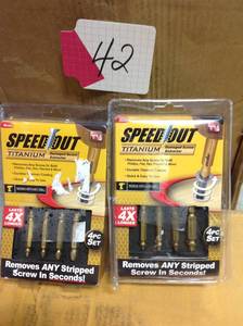 lot 42 image: Ontel Speed Out Speed Out Titanium Screw Extractor (4-Piece)  in good condition