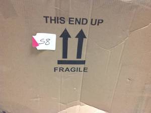 lot 58 image: Premier 31 in. x 19 in. Cultured Marble Custom Vanity Top Sink in White Swirl not used