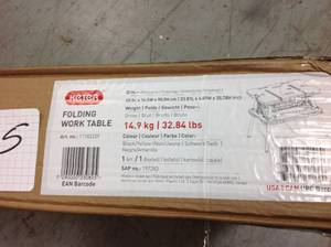 lot 65 image: Keter 197283 Folding Compact Workbench Sawhorse Work Table with Clamps 1000 lb Capacity  in good condition