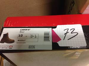 lot 73 image: Wolverine Mens Cabor Waterproof 8 Work Boots - Soft Toe - Dark Brown Size 10(M) not used