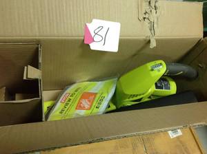 lot 81 image: RYOBI ONE 150 MPH 200 CFM 18-Volt Lithium-Ion Cordless Battery Hybrid Leaf BlowerSweeper (Tool Only)  in good condition
