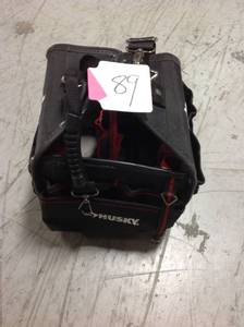 lot 89 image: HUSKY 10 in. Electrician Tool Bag with Removable Tool Wall  in good condition