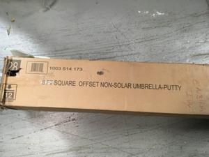 Hampton Bay 8 ft. Square Aluminum Cantilever Offset Outdoor Patio Umbrella in Putty Tan in good conditions
