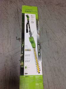 24 Volts, 60 Watts Cordless Lithium Pole Hedge Trimmer - Green - Earthwise in good condition