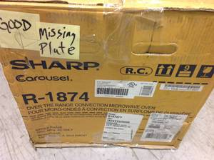 Sharp 1.1 cu. ft. Over the Range Convection Microwave in Stainless Steel in good condition