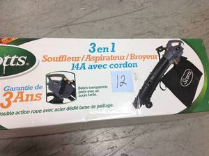 Scotts 200 MPH 410 CFM 14 Amp Electric Leaf Blower Vacuum Mulcher in good condition