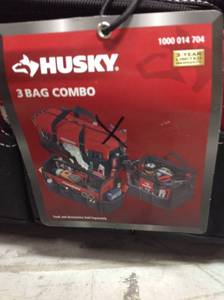 Husky 15 in. Tool Tote, 12 in. Tool Bag, 20 in. Duffle 2 PCS ONLY -Bag Combo in good condition