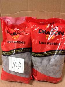 Lot of 2 2 BAGS (20 POUNDS) DRAGON FIRE LAVA PEBBLES-FOR FIRE PITSLANDSCAPINGOTHER USES