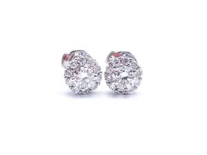 Elegant 1.32 Carat Diamond Estate Earrings in 14k White Gold