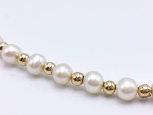 High Luster Pearl and 14k Gold Beaded Estate 18 Necklace