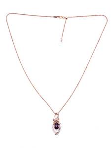 Gorgeous LeVian Garnet and Diamond 14k Rose Gold Sliding Estate Necklace