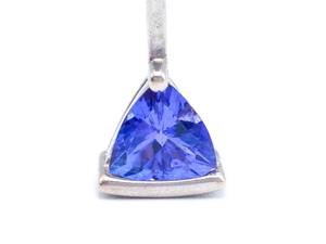 Brilliant Trillion Cut Tanzanite Pendant in 14k White Gold