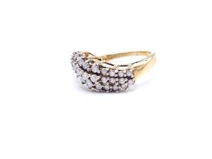 Ladies Diamond Dinner Estate Ring in 10k Yellow Gold