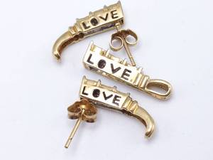 LOVE Diamond and 14k Yellow Gold Set Earrings and Pendant