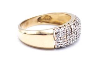 Ladies Diamond Dinner Estate Ring in 10k Yellow Gold