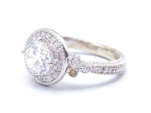 Dazzling Ladies Estate Ring in 14k White Gold