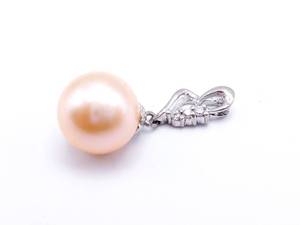 Pearl and Diamond Estate Earrings in 14k White Gold